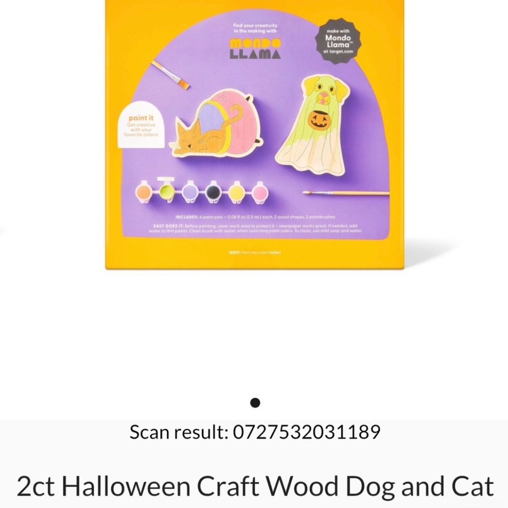 Mondo Llama - Halloween Wood Craft Kit - Dog & Cat